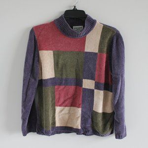 Alfred Dunner Corduroy Colorblock Turtleneck Sweater